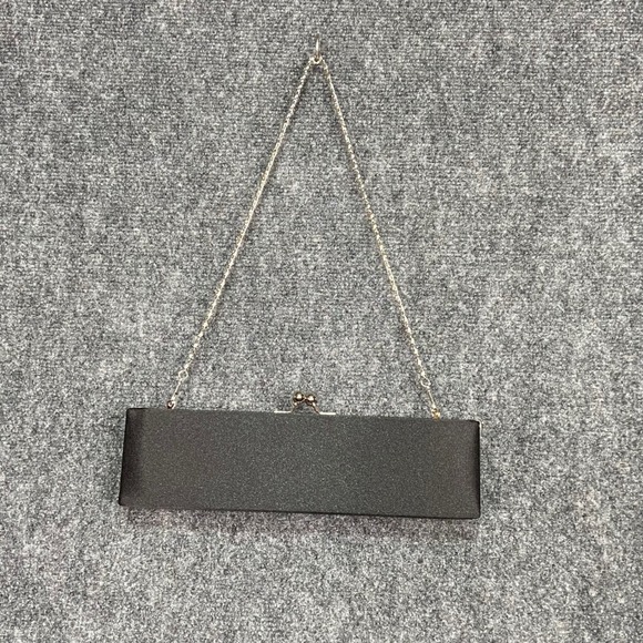 Bijoux Terner Elegant Black Evening Clutch Purse Silver Chain Strap‎ Formal - Picture 3 of 10